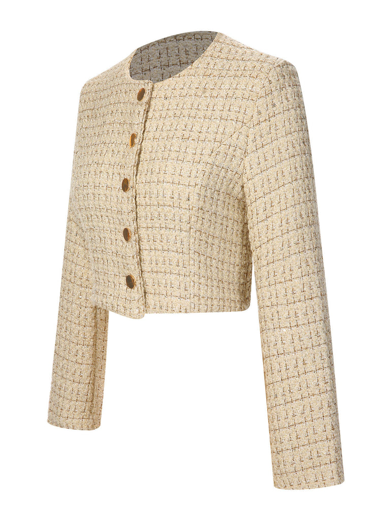 Cappotto corto a maniche lunghe in tweed anni '60