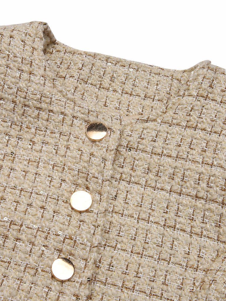 Cappotto corto a maniche lunghe in tweed anni '60