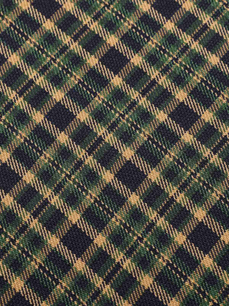 Tuta lunga plaid scollo a buco della serratura verde anni '30