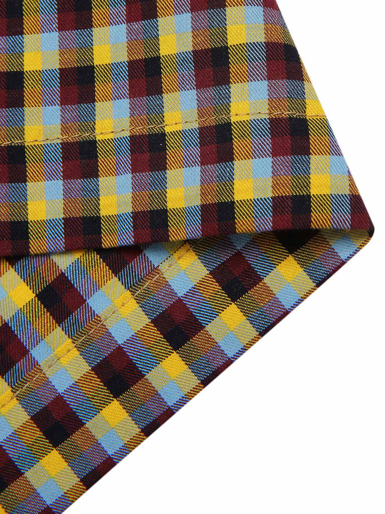 Tuta lunga plaid scollo a buco della serratura verde anni '30