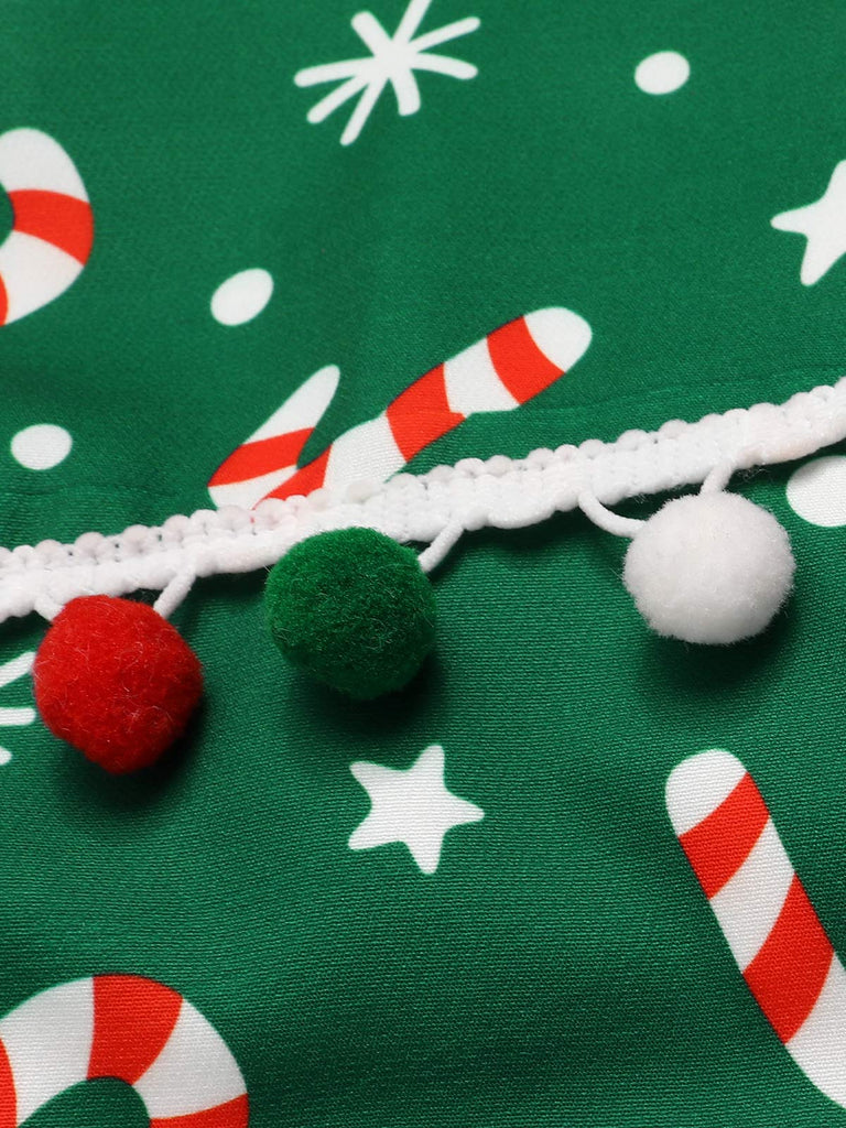 Abito a forma di bastoncino di zucchero verde anni '50