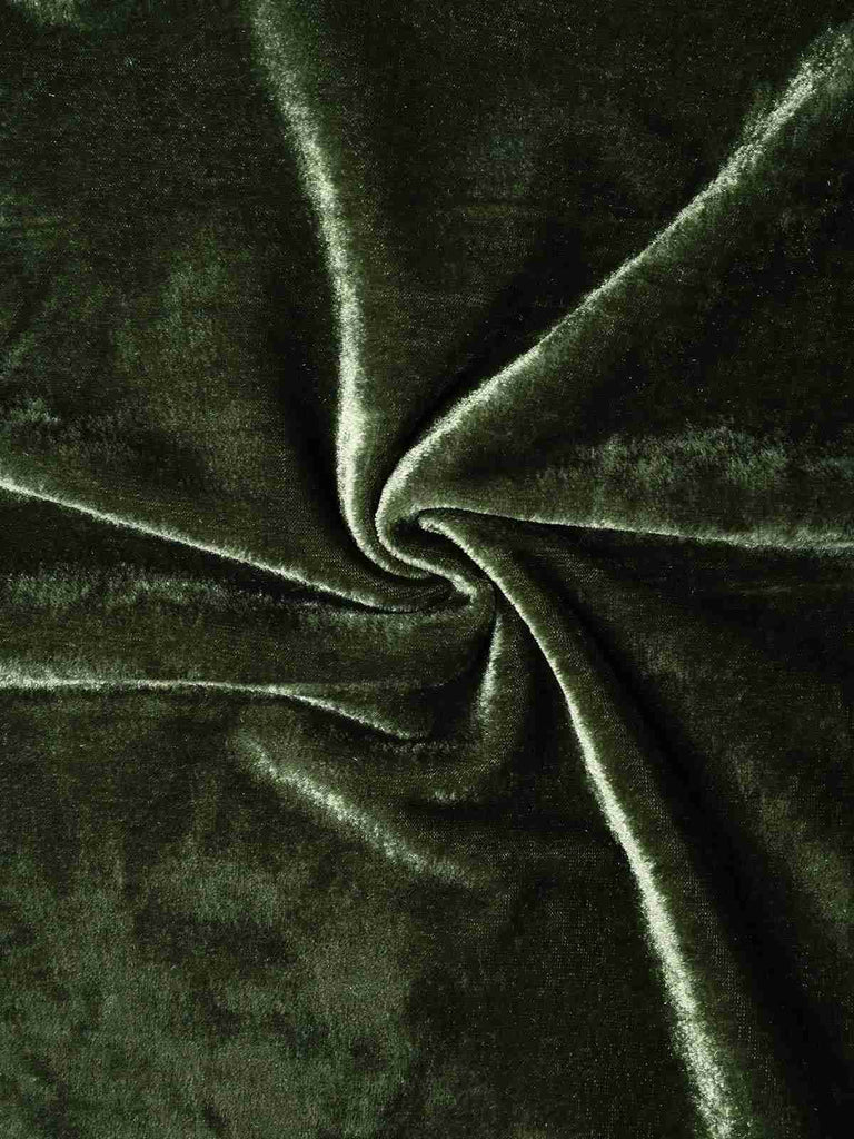 Abito in velluto perla scollo a V profondo verde anni '40