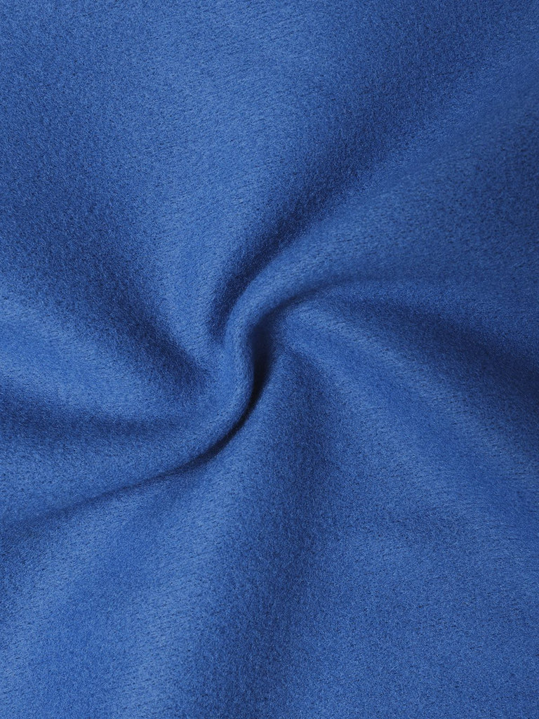 Cappotto con ampi revers e maniche a lanterna blu anni '60