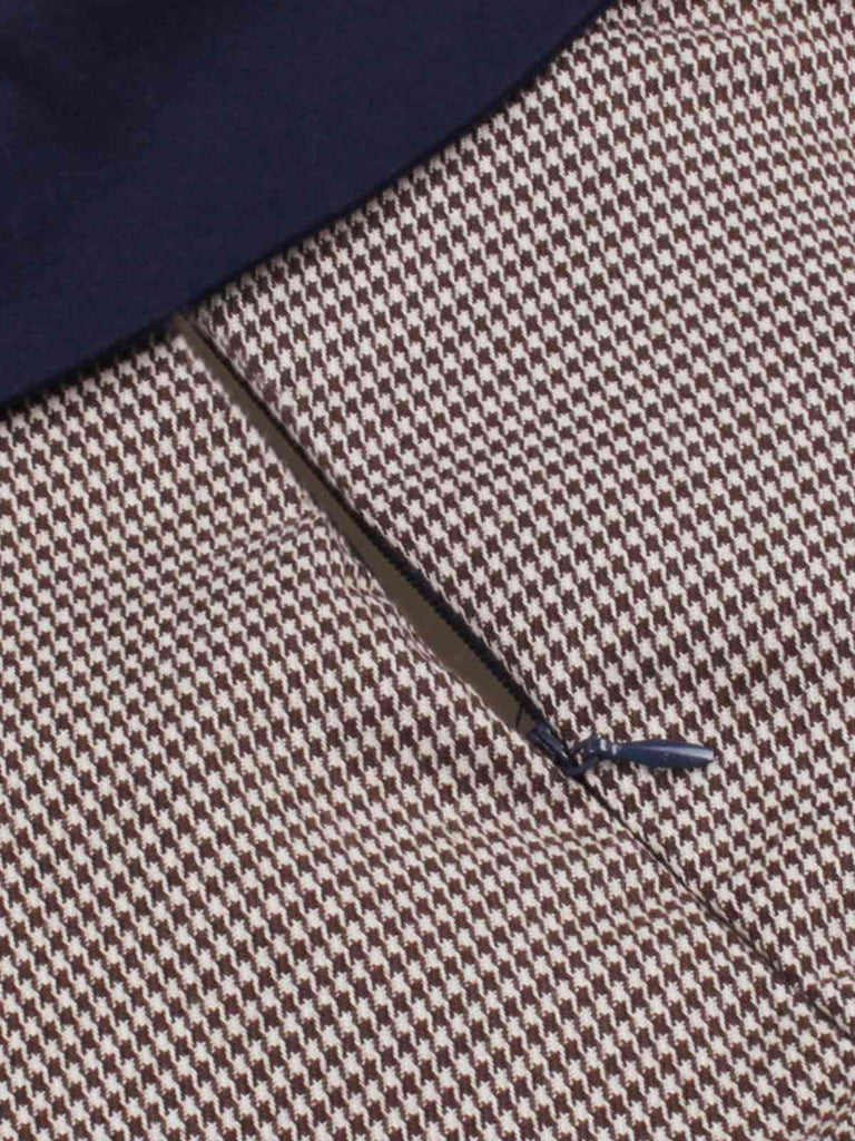 Abito pied de poule  con cintura patchwork blu scuro anni '50