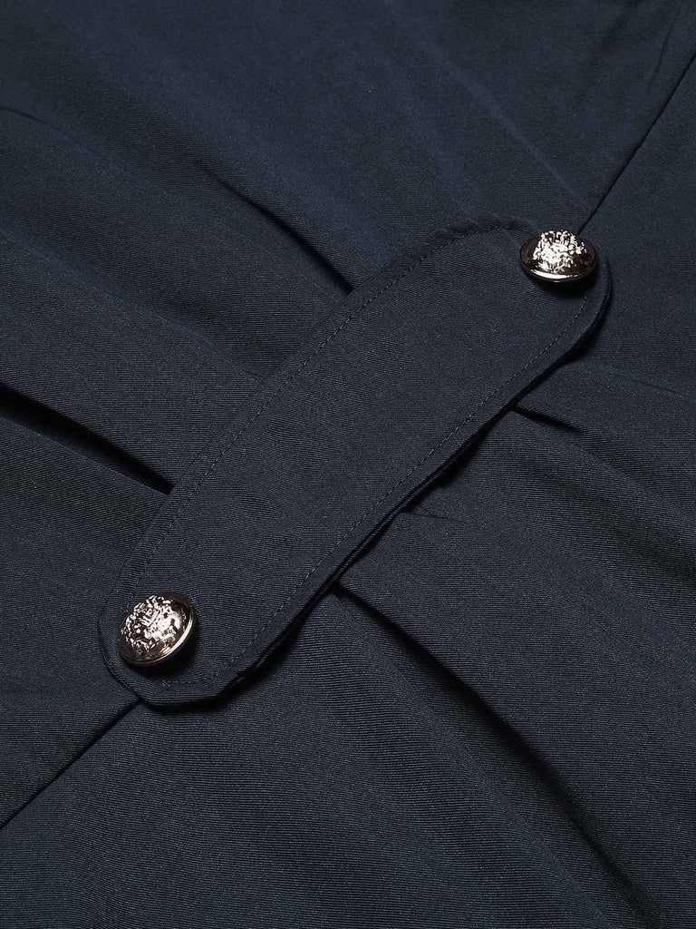 Cappotto doppiopetto con revers a tinta unita anni '70