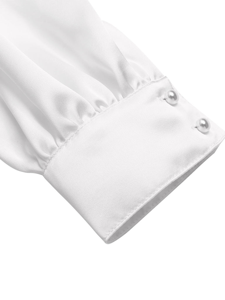 2PCS Abito a quadri e camicetta in raso grigio canni '40