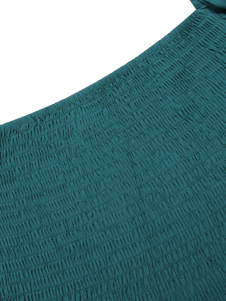 Abito reversibile con maniche a sbuffo e volant anni '40