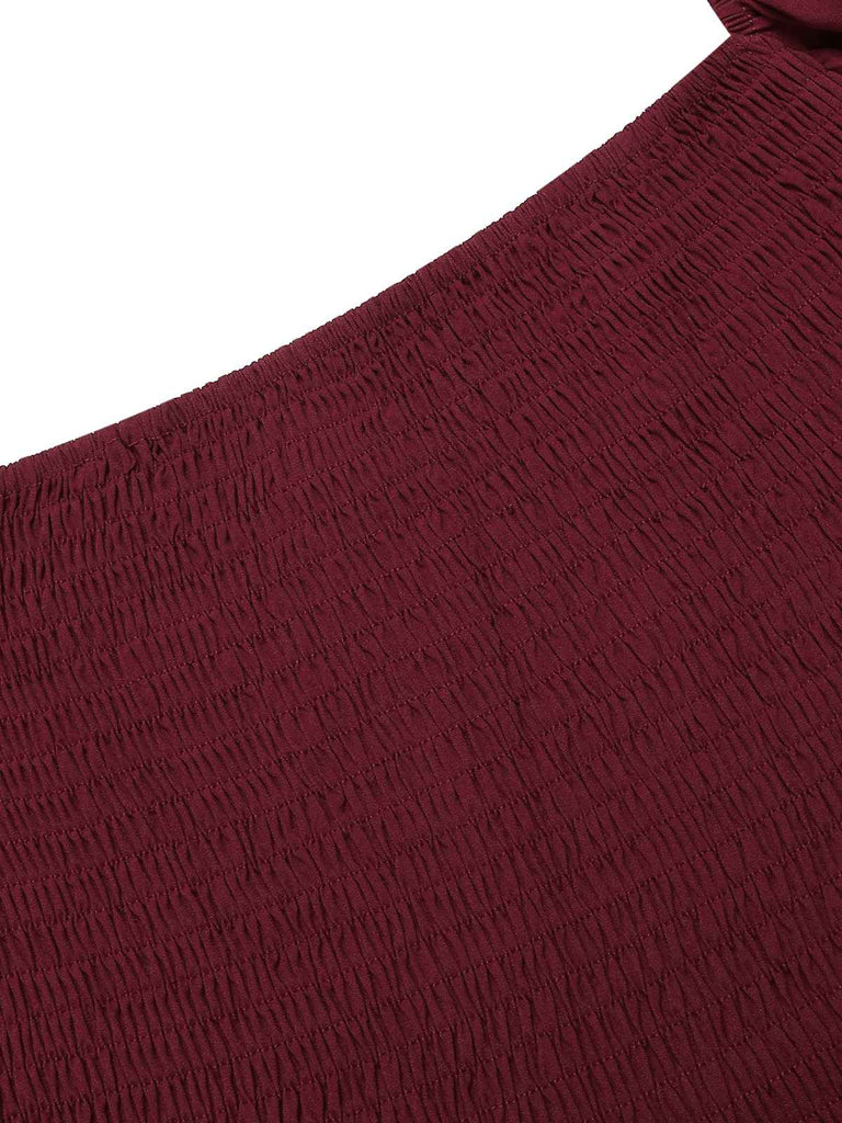 Abito reversibile con maniche a sbuffo e volant anni '40