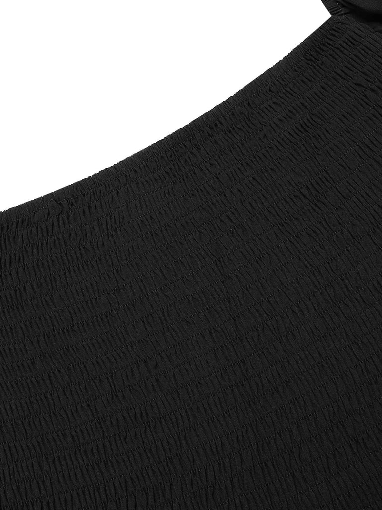 Abito reversibile con maniche a sbuffo e volant anni '40