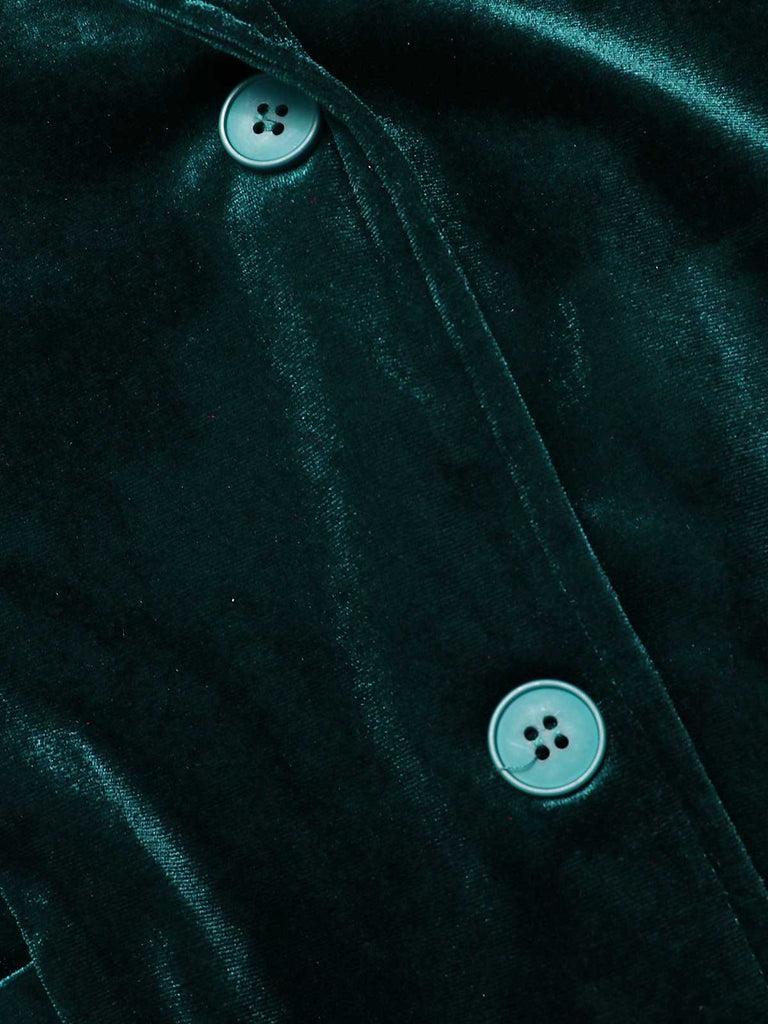 Cappotto in velluto con tasche e revers anni '30