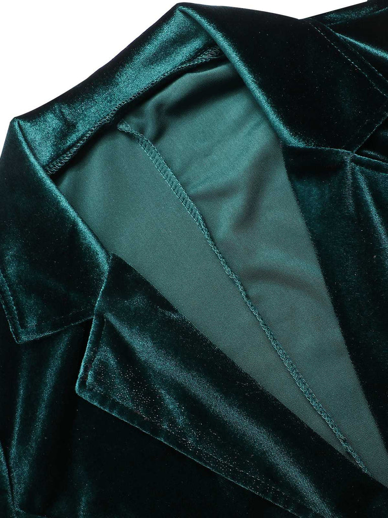 Cappotto in velluto con tasche e revers anni '30