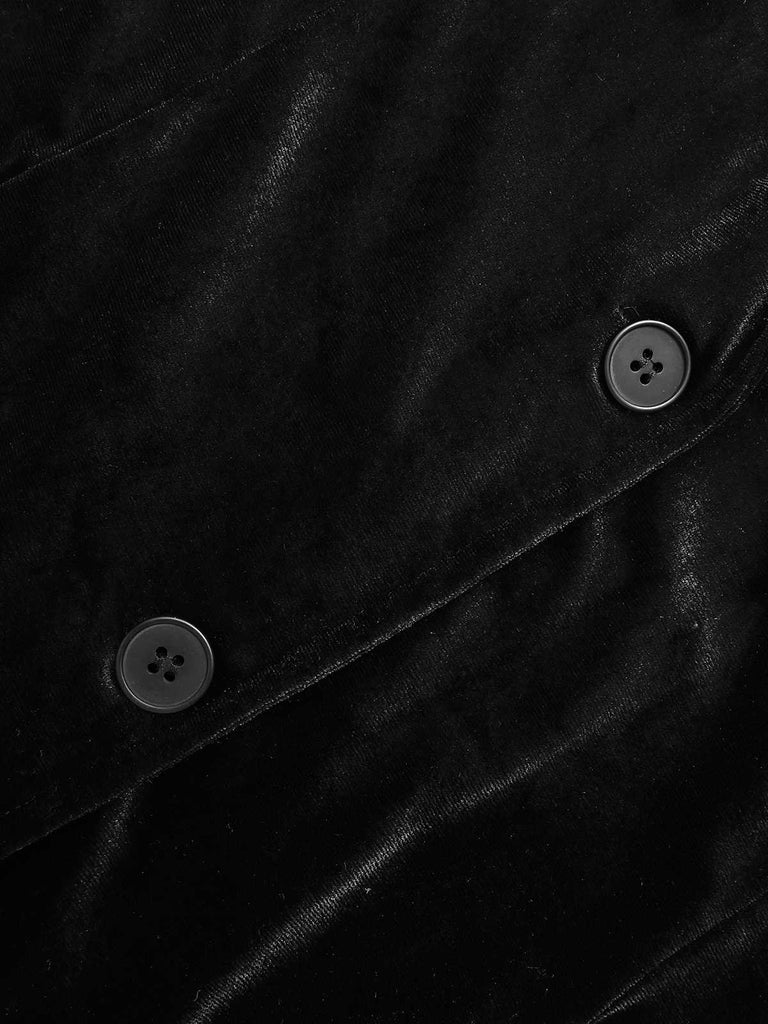 Cappotto in velluto con tasche e revers anni '30