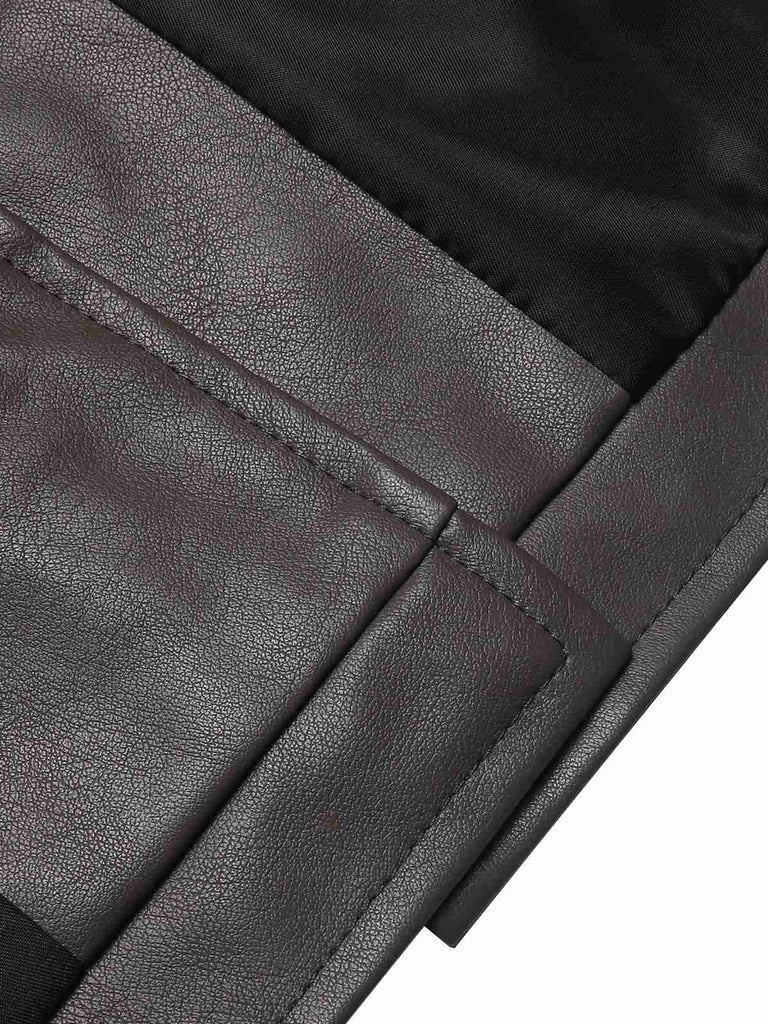 Cappotto in similpelle con cintura grigio anni '60