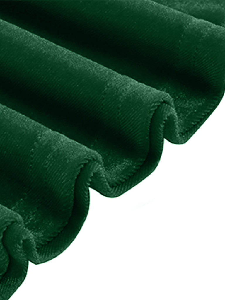 Abito a ruota in velluto tinta unita con scollo a V anni '50