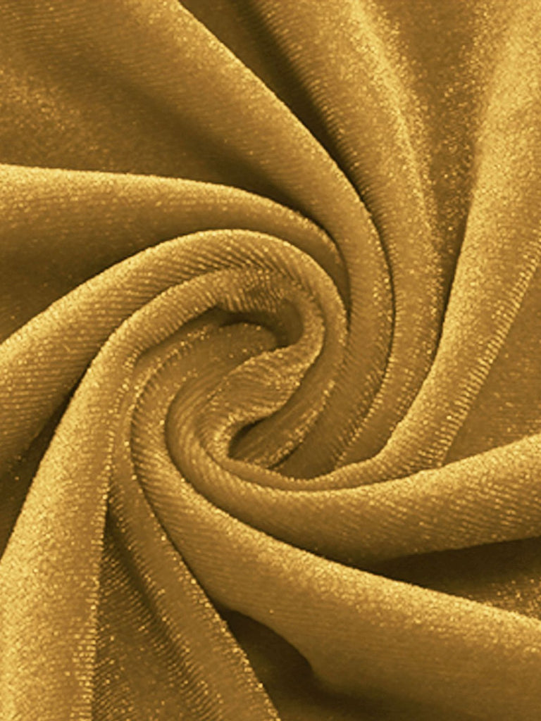 Abito a ruota in velluto tinta unita con scollo a V anni '50