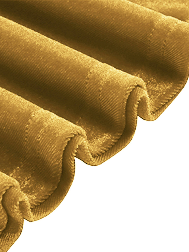 Abito a ruota in velluto tinta unita con scollo a V anni '50