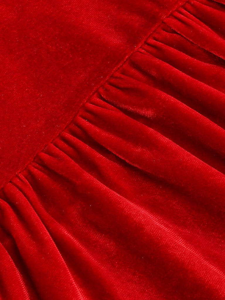 Abito in velluto con scollo quadrato anni '50