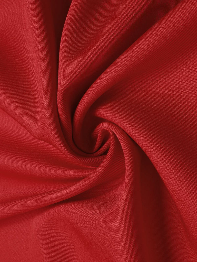 Cappotto con collo di pelliccia rosso e nero anni '50