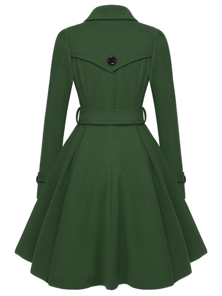 Cappotto aderente con revers in tinta unita anni '50