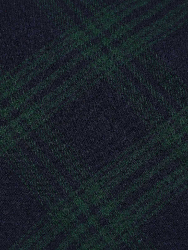 Abito patchwork plaid con collo annodato verde anni '50