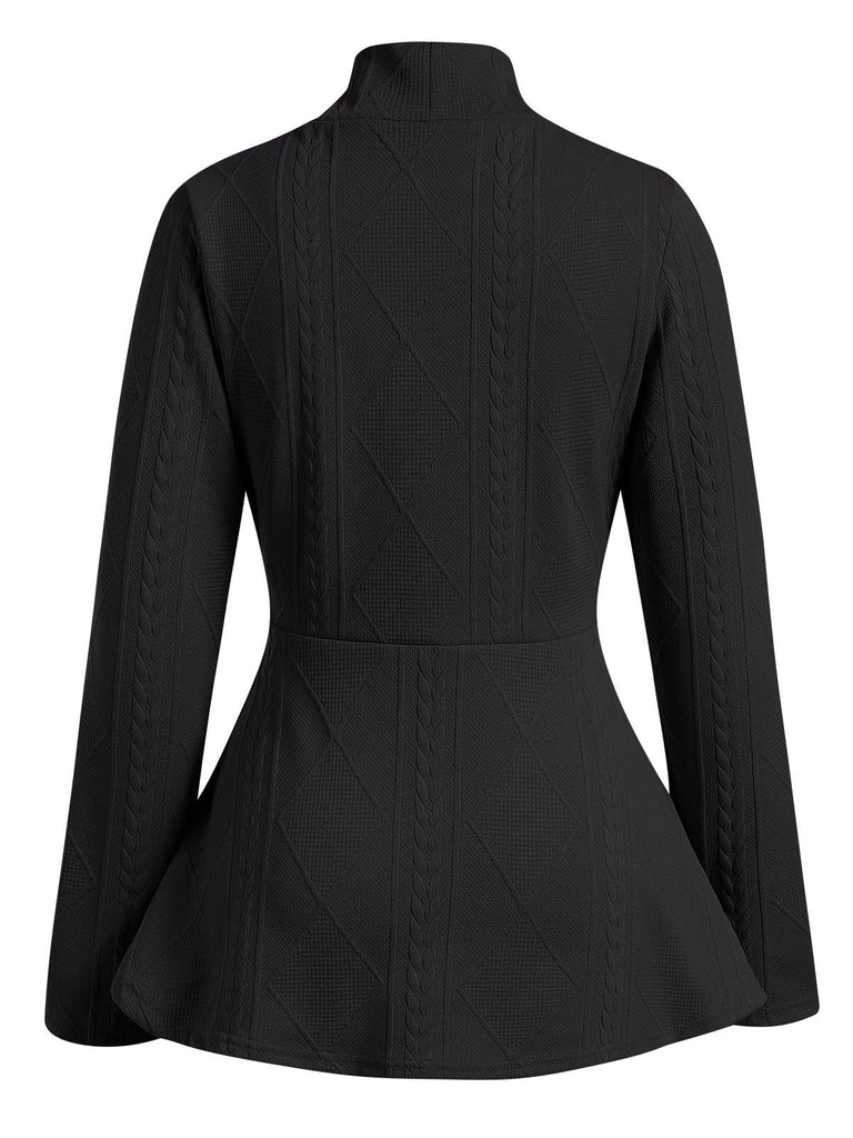 Cappotto a maniche lunghe svasato in vita bottoni anni '60