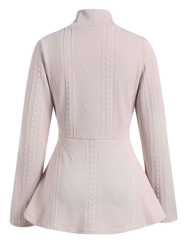 Cappotto a maniche lunghe svasato in vita bottoni anni '60