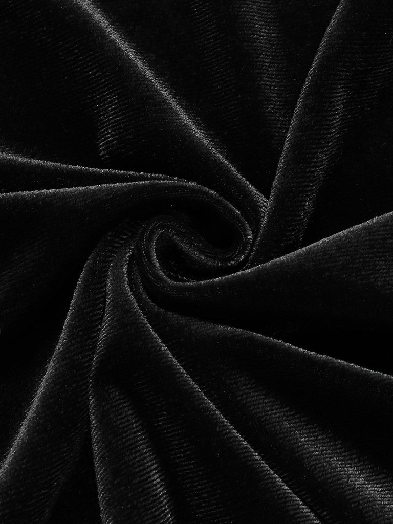 Abito in velluto a trapezio con scollo a V anni '40