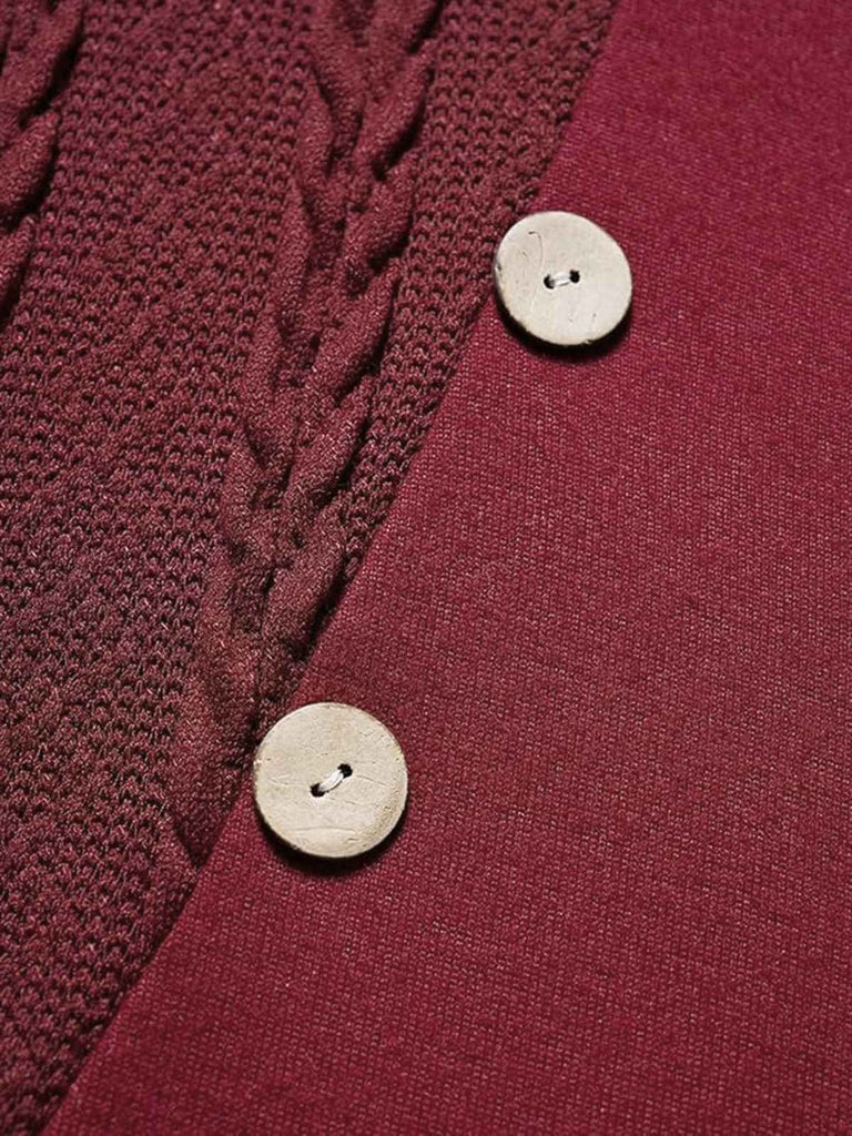 Abito a ruota in maglia con scollo a cappuccio anni '50