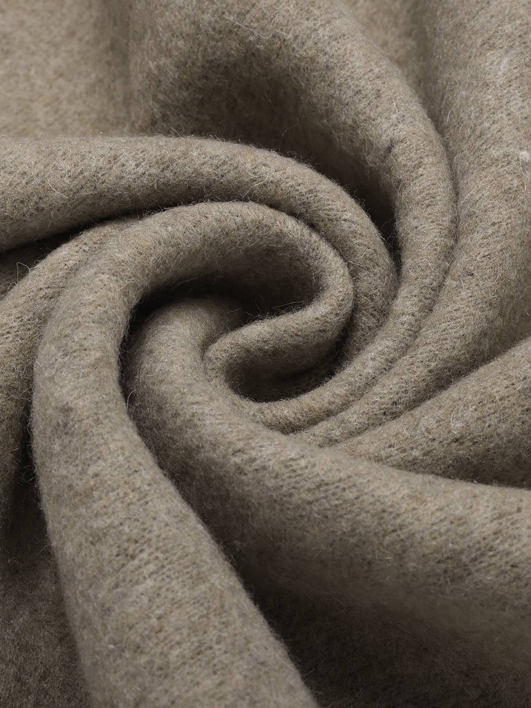 Cappotto a pipistrello con collo in pelliccia sintetica caffè anni '40