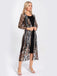 Cardigan lungo paillettes trasparenti ricamate anni '20