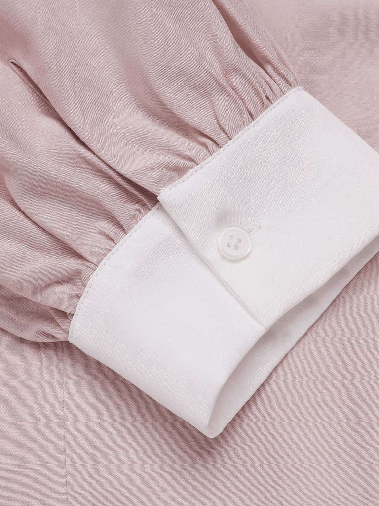 2PCS Camicetta rosa e abito grigio colorblock anni '40