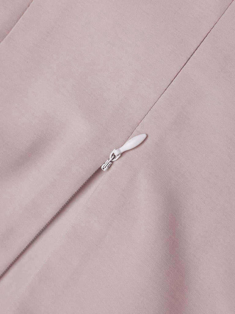 2PCS Camicetta rosa e abito grigio colorblock anni '40
