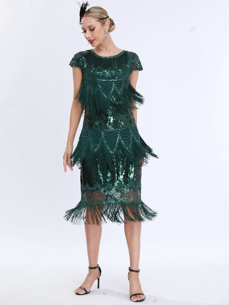 Abito patchwork nappe paillettes Charleston anni '20