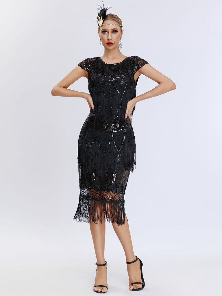 Abito patchwork nappe paillettes Charleston anni '20