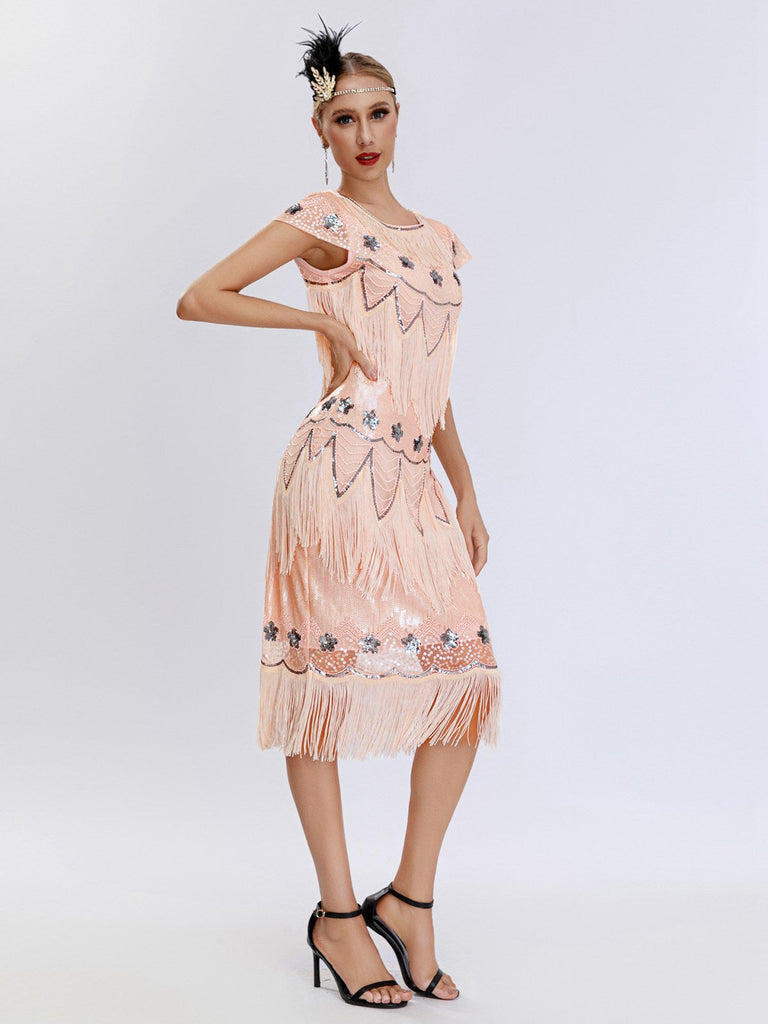 Abito patchwork nappe paillettes Charleston anni '20