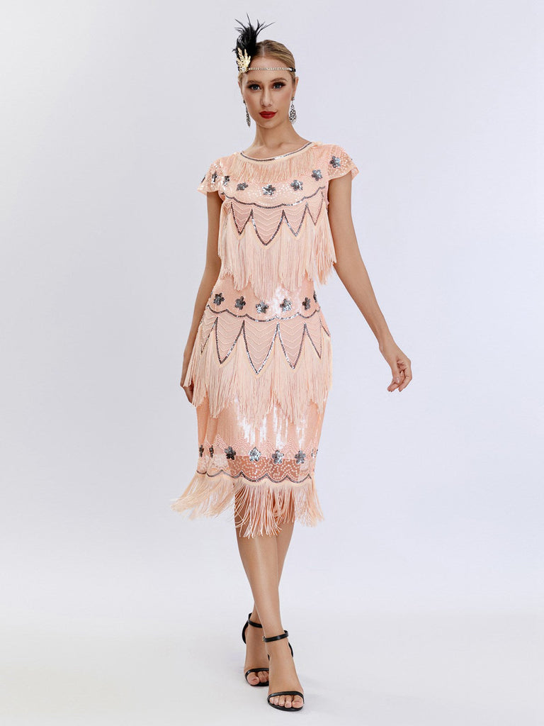 Abito patchwork nappe paillettes Charleston anni '20