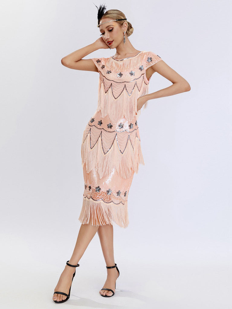 Abito patchwork nappe paillettes Charleston anni '20