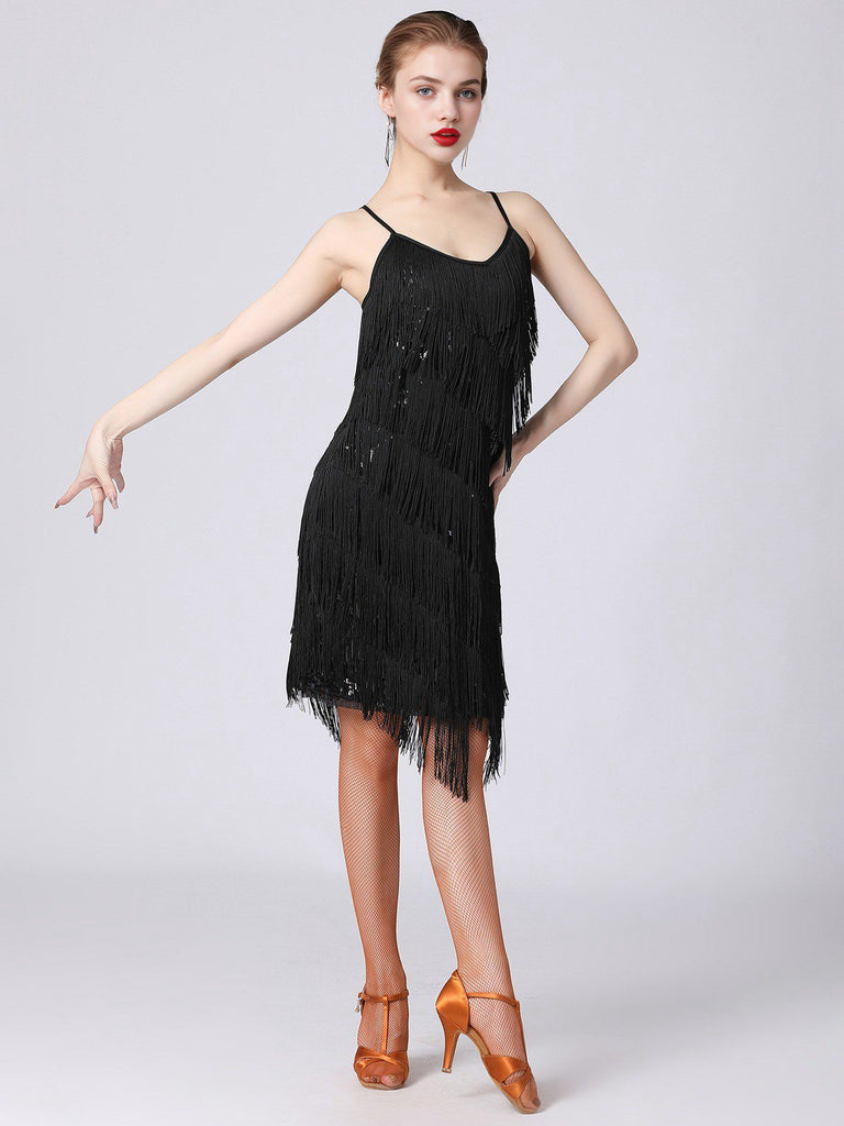 Abito Charleston con spalline nappe a strati anni '20