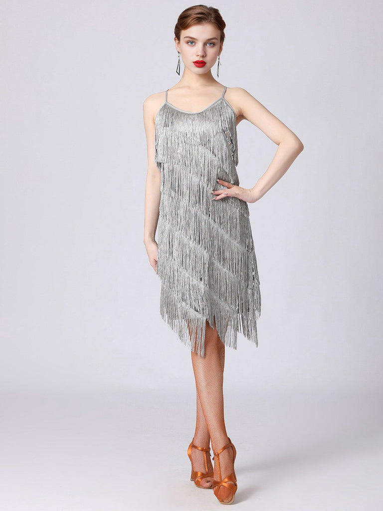 Abito Charleston con spalline nappe a strati anni '20