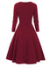 Abito a quadri con scollo a cuore patchwork anni '50