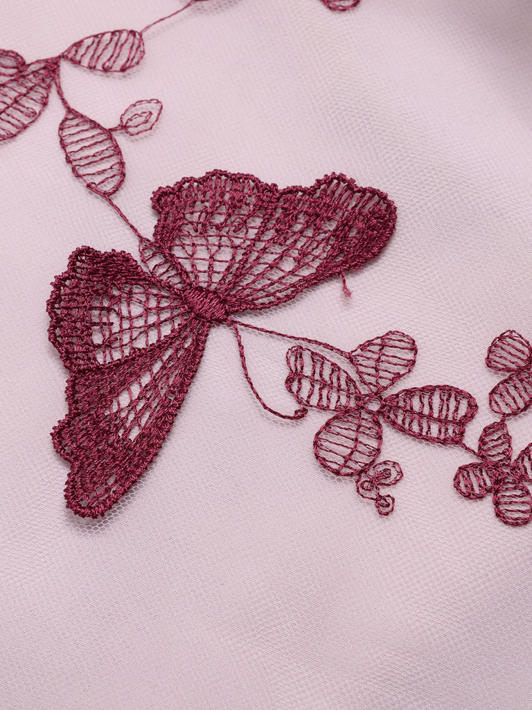 Abito vintage patchwork a farfalla nero anni '50