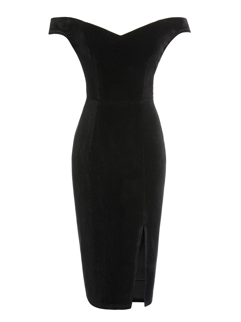 2PCS Abito nero e mantello di peluche anni '60