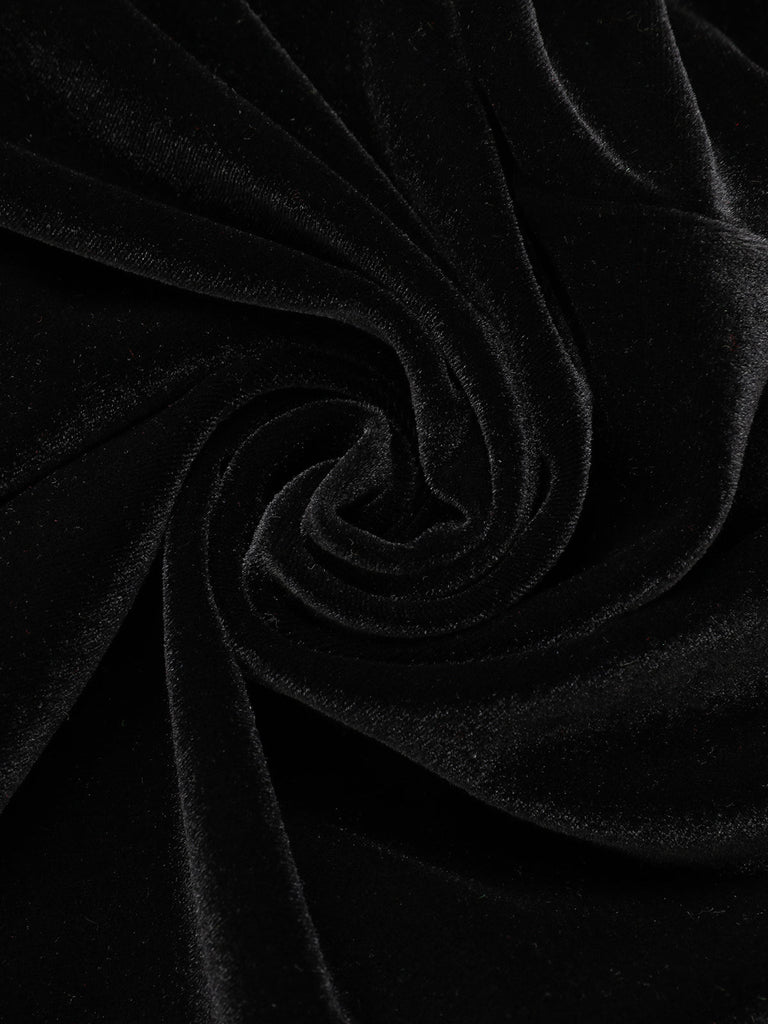 2PCS Abito nero e mantello di peluche anni '60