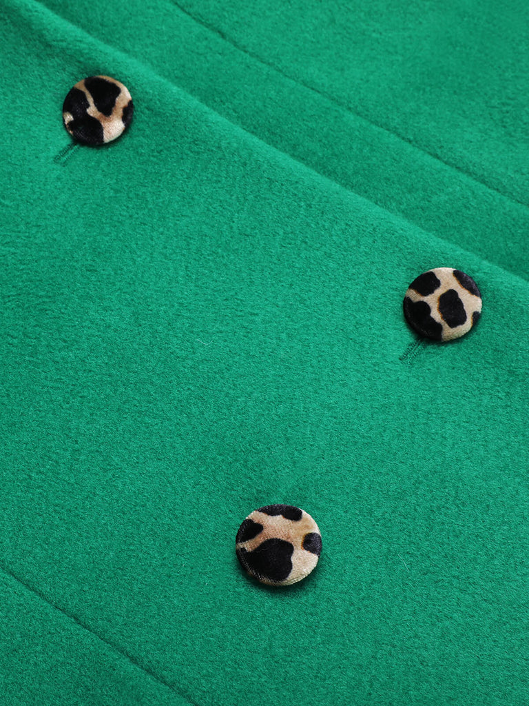 Cappotto leopardati con bottoni patchwork bordeaux anni '40