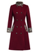 Cappotto leopardati con bottoni patchwork bordeaux anni '40