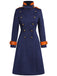 Cappotto patchwork con bottoni blu navy anni '40