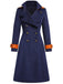 Cappotto patchwork con bottoni blu navy anni '40