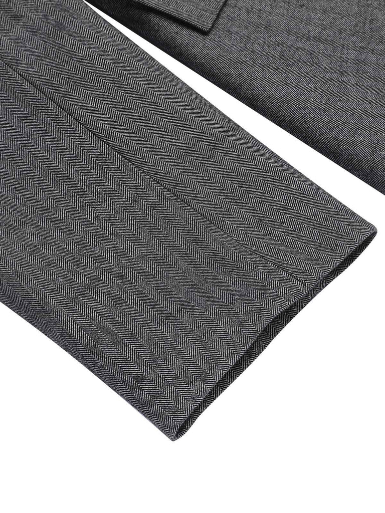 Cappotto in pelliccia sintetica con revers grigio anni '30