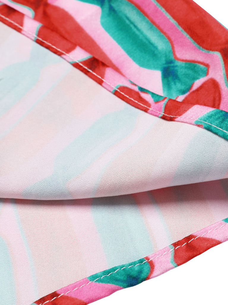 2PCS Camicetta a forma di caramella e pantaloni bretelle anni '50