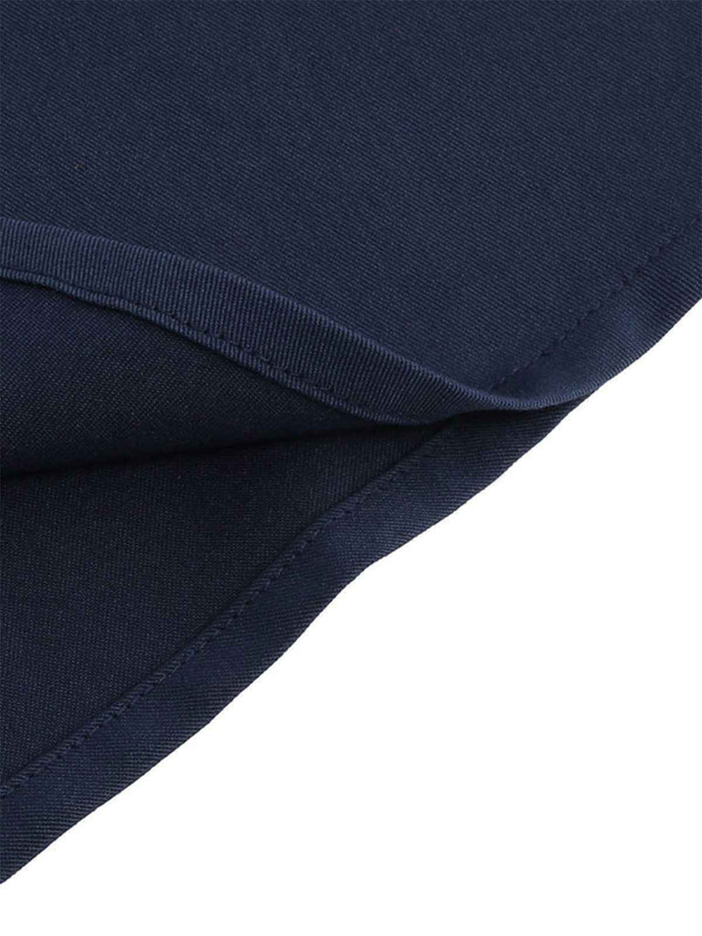 Abito patchwork con cintura blu e bianco anni '50